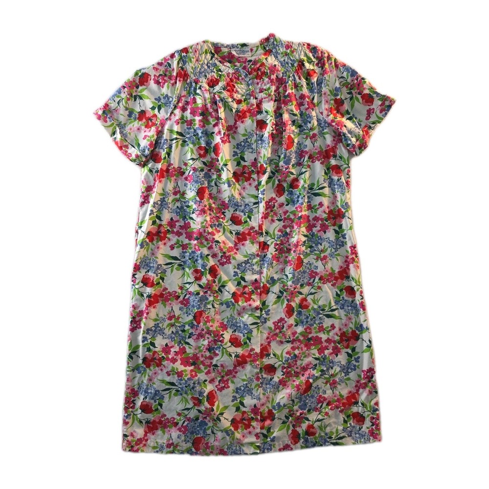 Vintage Pink Floral Grand Design Housecoat - Size M